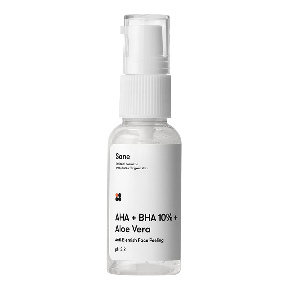 Пілінг для обличчя Sane з екстрактом алое + AHA + BHA 10%